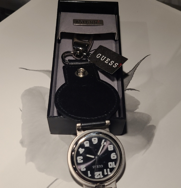 Guess Other - GUESS Black and Silver Watch with Keychain